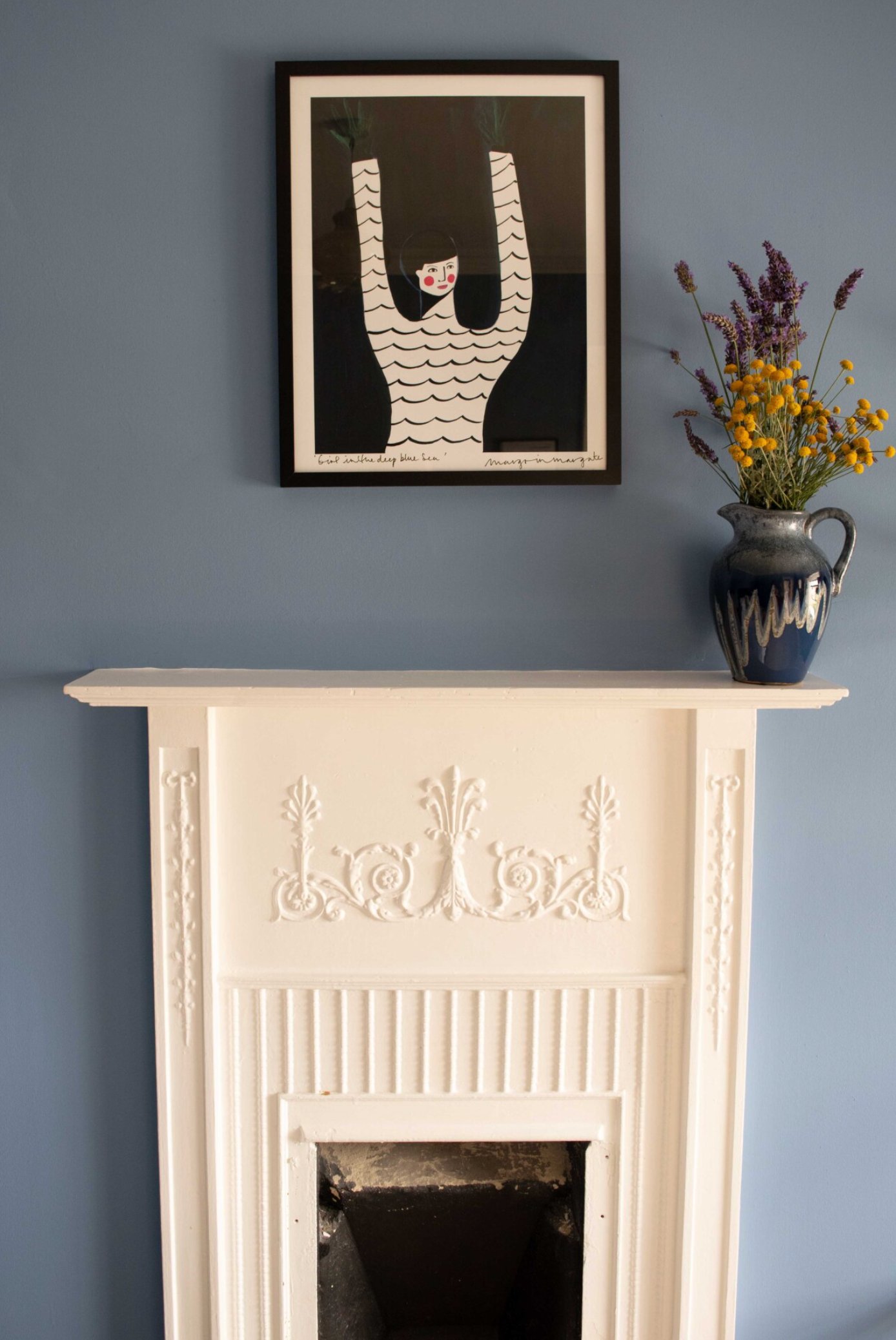 Room 2 — original Victorian fireplace